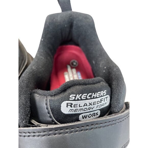 Skechers Work Wide Mens Black hook loop slip resistant sneakers Sz 10.5 SKU 9613 - Picture 11 of 16